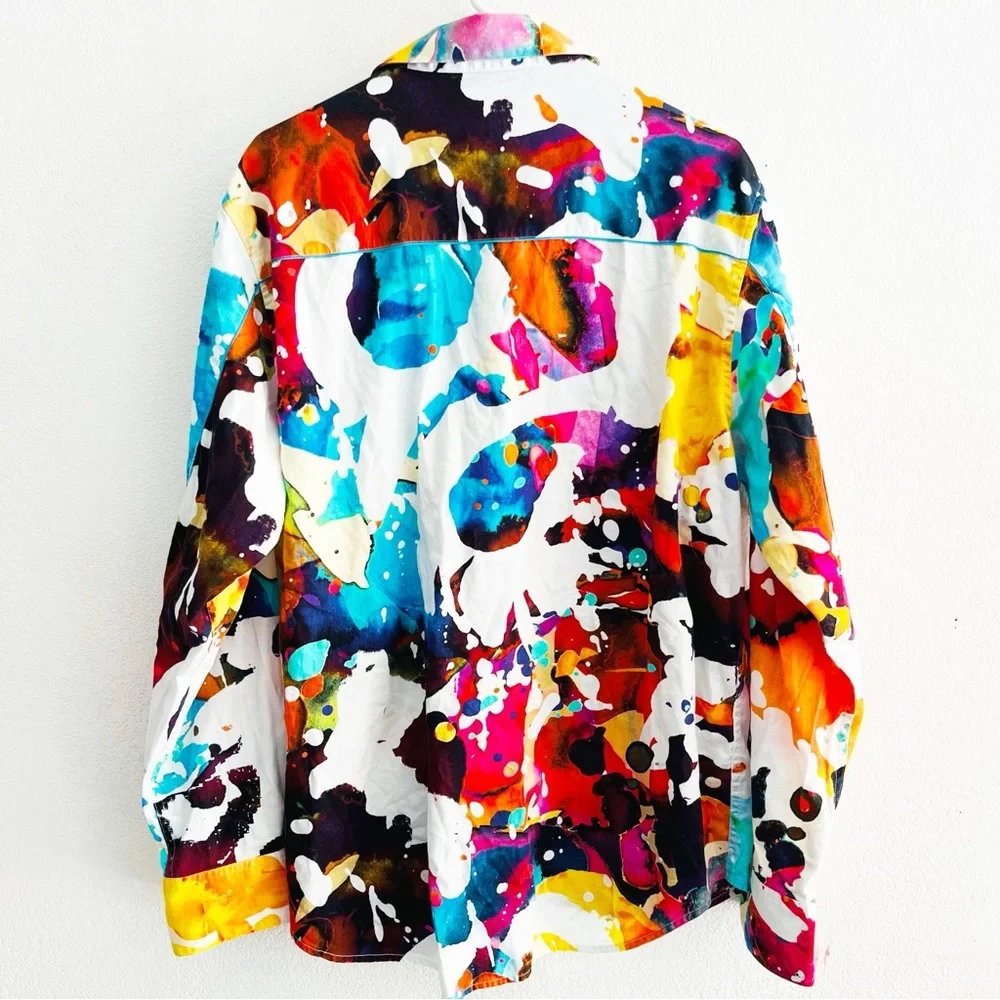 Robert graham rare gerard paint splatter shirt size XL - Picture 7 of 8
